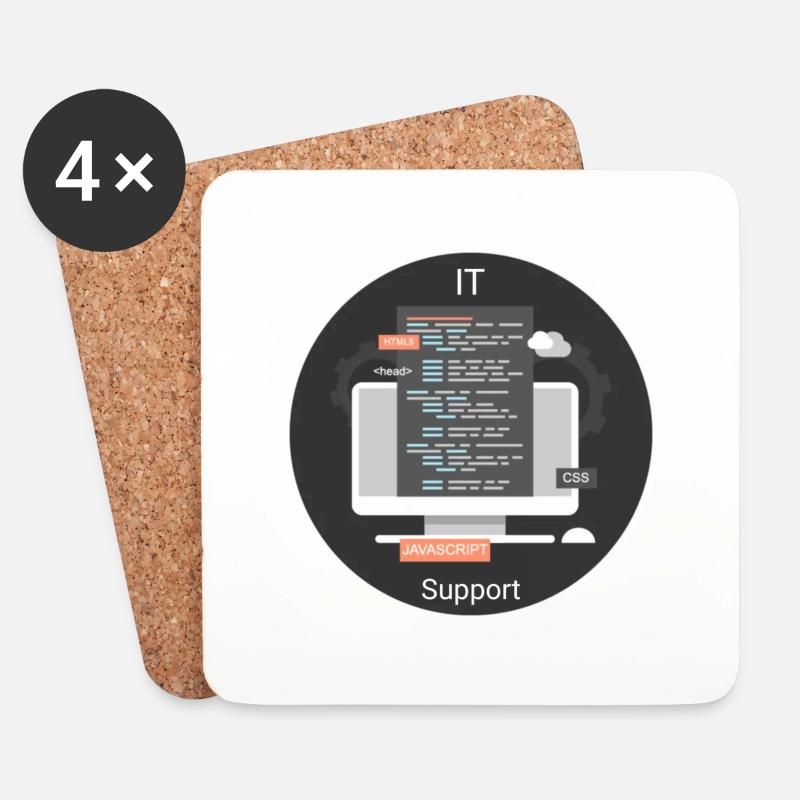 IT Support - Untersetzer (4er-Set) - Weiß