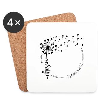 Christian Dandelion design choisi Éphésiens 1:4 - Dessous de verre (lot de 4) - blanc - Devant