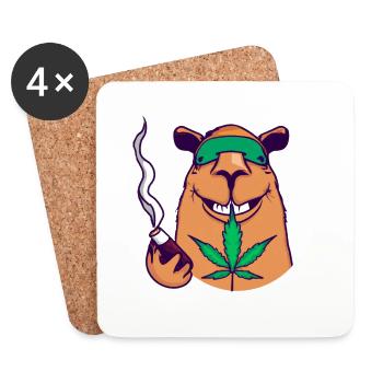 Capybara - Untersetzer (4er-Set) - Weiß - Vorne