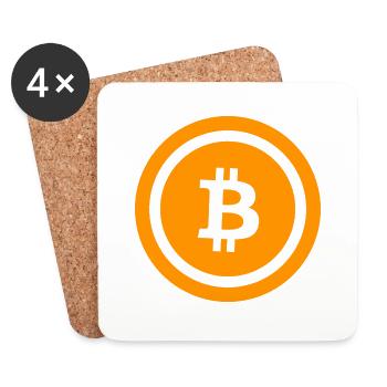 Bitcoin - Untersetzer (4er-Set) - Weiß - Vorne