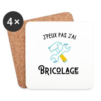 je peux pas j'ai bricolage - Dessous de verre (lot de 4) - blanc - Devant