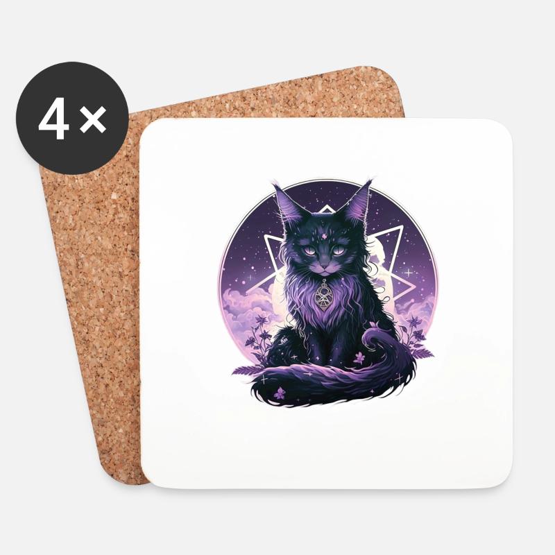 Galaxy Maine Coon - Untersetzer (4er-Set) - Weiß