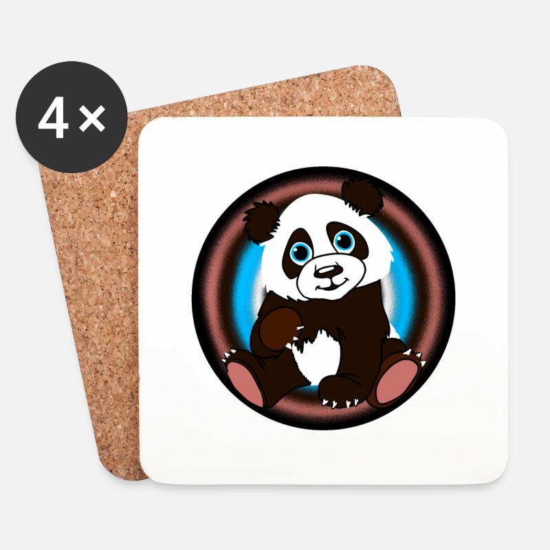 Panda von Kaeyras Designer World! - Untersetzer (4er-Set) - Weiß