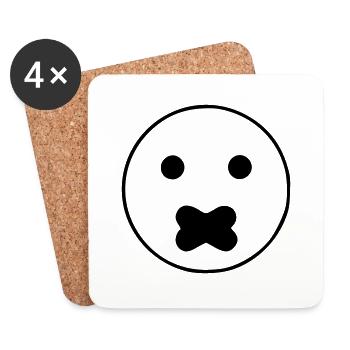 Emoji Skizze still schwarz - Untersetzer (4er-Set) - Weiß - Vorne