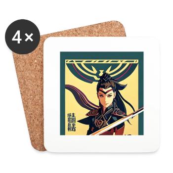 Japanese fighter - Coasters (set of 4) - white - Front