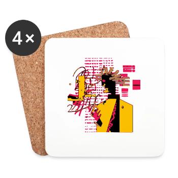 Caco der Cyber-Punk - Untersetzer (4er-Set) - Weiß - Vorne