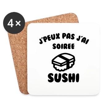 J’peux pas j’ai soirée sushi - Dessous de verre (lot de 4) - blanc - Devant