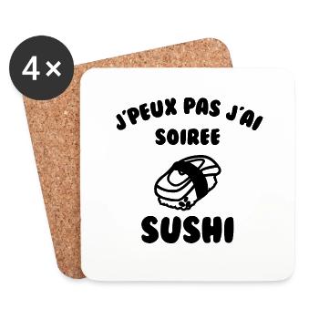 J’peux pas j’ai soirée sushi - Dessous de verre (lot de 4) - blanc - Devant