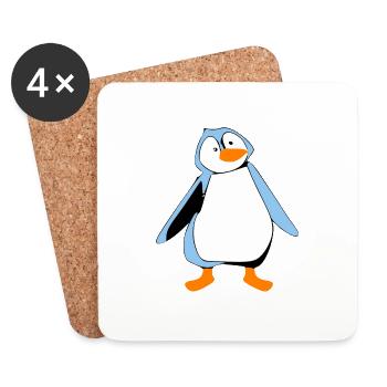Koko le pingouin - Dessous de verre (lot de 4) - blanc - Devant