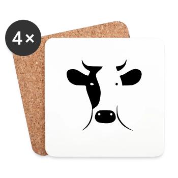 Cow's head - Coasters (set of 4) - white - Front