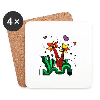 Un monde de jungle - Dessous de verre (lot de 4) - blanc - Devant