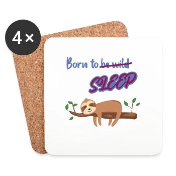 Born to sleep - Coasters (set of 4) - white - Front