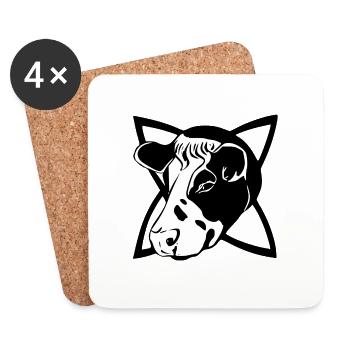 Tête de vache - Dessous de verre (lot de 4) - blanc - Devant