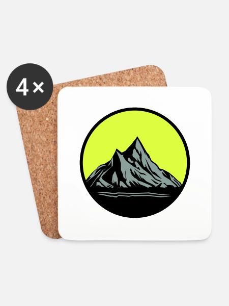 Mountains - Untersetzer (4er-Set) - Weiß