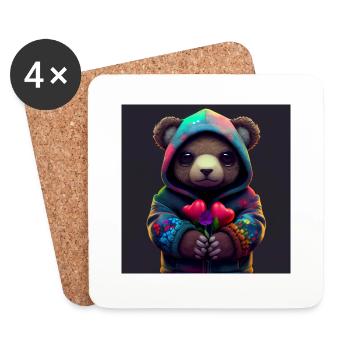 süßer teddy bär - Untersetzer (4er-Set) - Weiß - Vorne