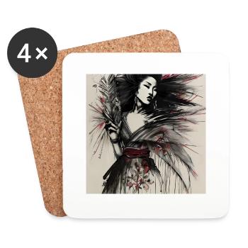 Geisha's Grace - Untersetzer (4er-Set) - Weiß - Vorne