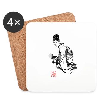 geisha ramsse - Dessous de verre (lot de 4) - blanc - Devant