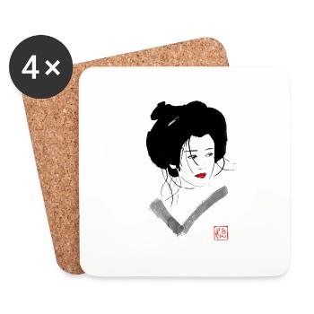 uncombed geisha - Dessous de verre (lot de 4) - blanc - Devant