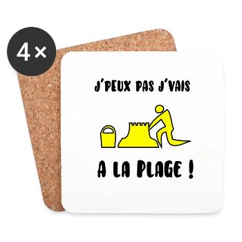 J’peux pas j’vais à la plage - Dessous de verre (lot de 4) - blanc - Devant