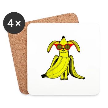 Bananabat - Untersetzer (4er-Set) - Weiß - Vorne