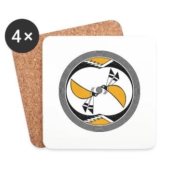 Papillon - Dessous de verre (lot de 4) - blanc - Devant