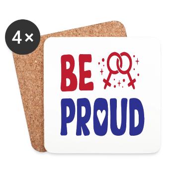 Be Proud LGBTQ - Coasters (set of 4) - white - Front