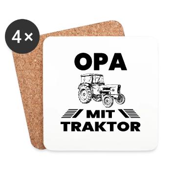 Traktor - Untersetzer (4er-Set) - Weiß - Vorne