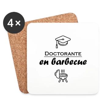 Doctorante en barbecue femme humour fun - Dessous de verre (lot de 4) - blanc - Devant