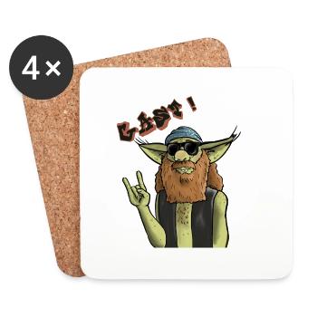 Gast rider - Dessous de verre (lot de 4) - blanc - Devant