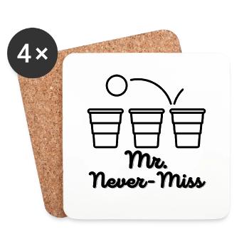 Beer Pong Pro | Mr. Never Miss - Coasters (set of 4) - white - Front
