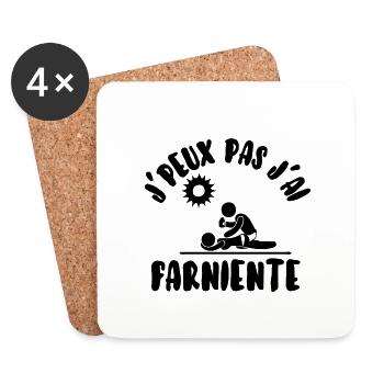 J’peux pas j’ai farniente - Dessous de verre (lot de 4) - blanc - Devant