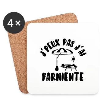 J’peux pas j’ai farniente - Dessous de verre (lot de 4) - blanc - Devant