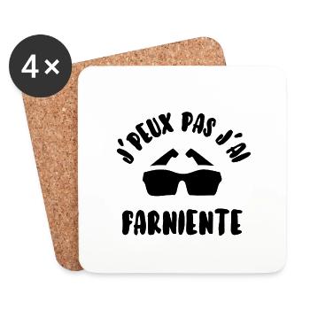 J’peux pas j’ai farniente - Dessous de verre (lot de 4) - blanc - Devant