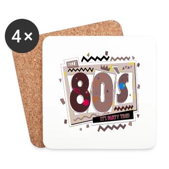 été mignon heureux plage tendance années 80 rétro vintage - Dessous de verre (lot de 4) - blanc - Devant