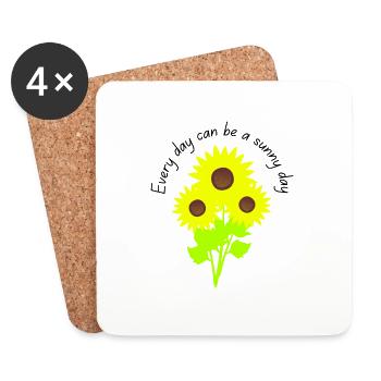 Sunflowers quote - Coasters (set of 4) - white - Front