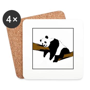 Panda ohne Hintergrund - Untersetzer (4er-Set) - Weiß - Vorne