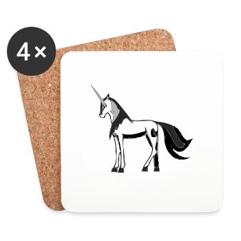 La licorne - Dessous de verre (lot de 4) - blanc - Devant
