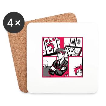 The chess player - Coasters (set of 4) - white - Front
