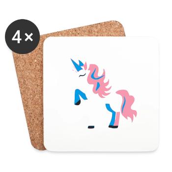 La licorne - Dessous de verre (lot de 4) - blanc - Devant