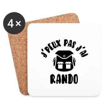 J’peux pas j’ai rando - Dessous de verre (lot de 4) - blanc - Devant