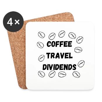 Coffee Travel Dividend - Coasters (set of 4) - white - Front