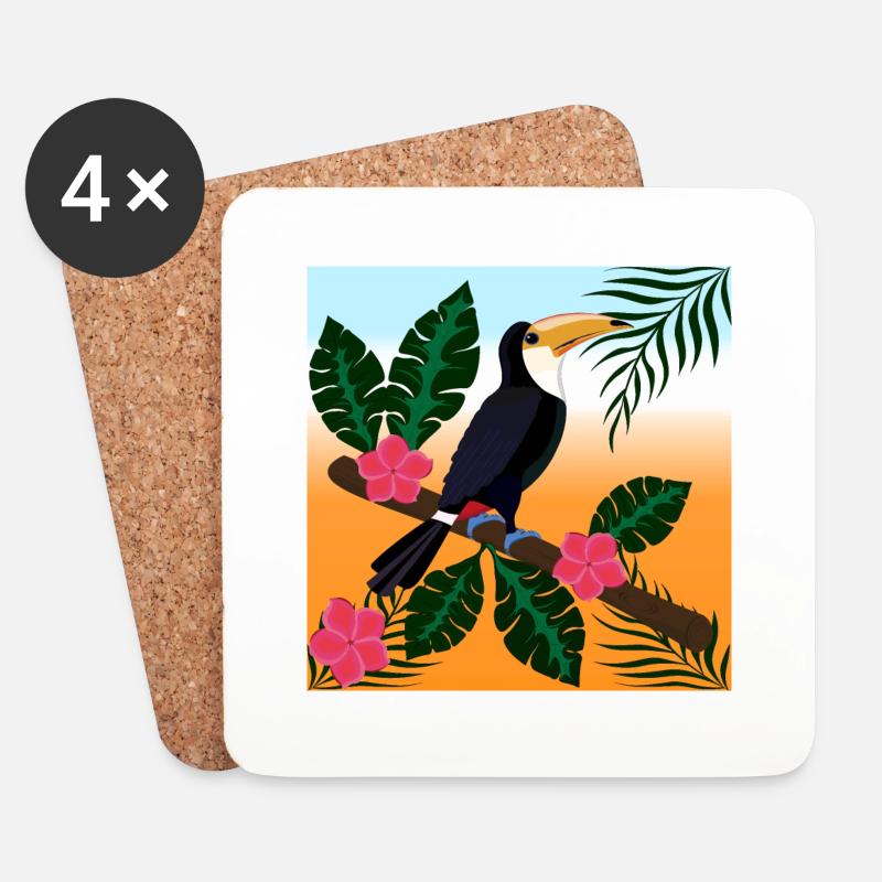 tropical paradise - Coasters (set of 4) - white