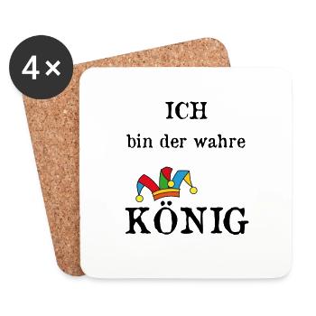 der wahre König - Untersetzer (4er-Set) - Weiß - Vorne