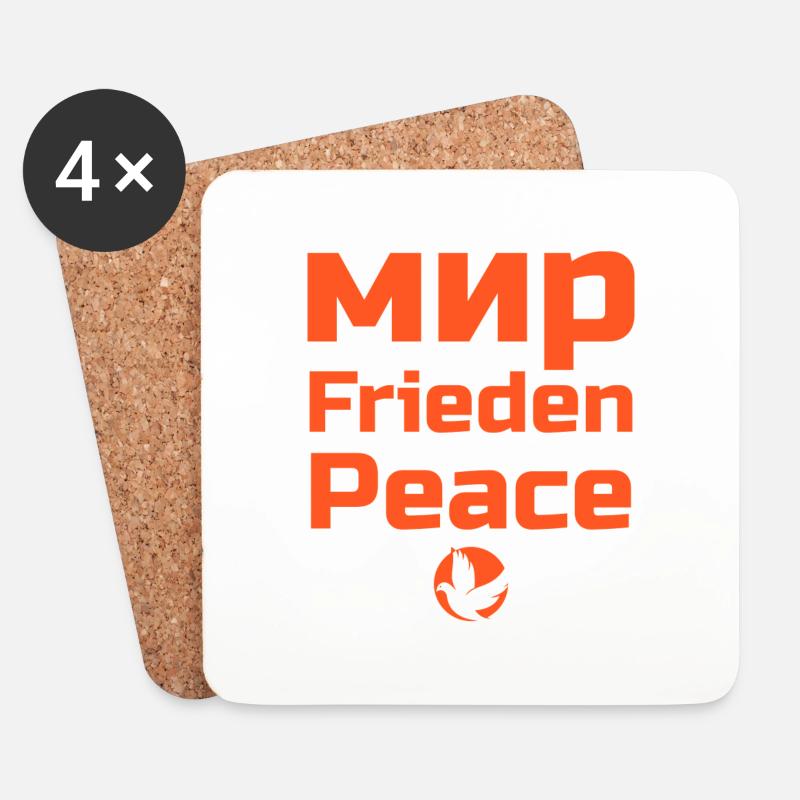 Mir Frieden Peace - Untersetzer (4er-Set) - Weiß