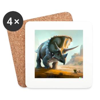 Triceratops digital art - Coasters (set of 4) - white - Front