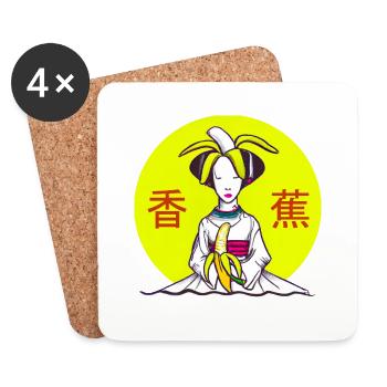 Geishana - Dessous de verre (lot de 4) - blanc - Devant