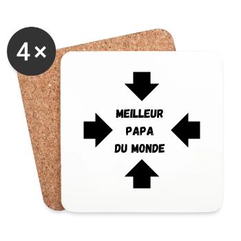 Famille - Dessous de verre (lot de 4) - blanc - Devant