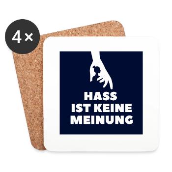 Hass ist keine Meinung Silhouette BS - Untersetzer (4er-Set) - Weiß - Vorne