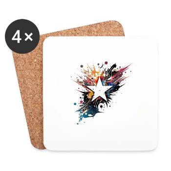 Star and colors in water - Coasters (set of 4) - white - Front