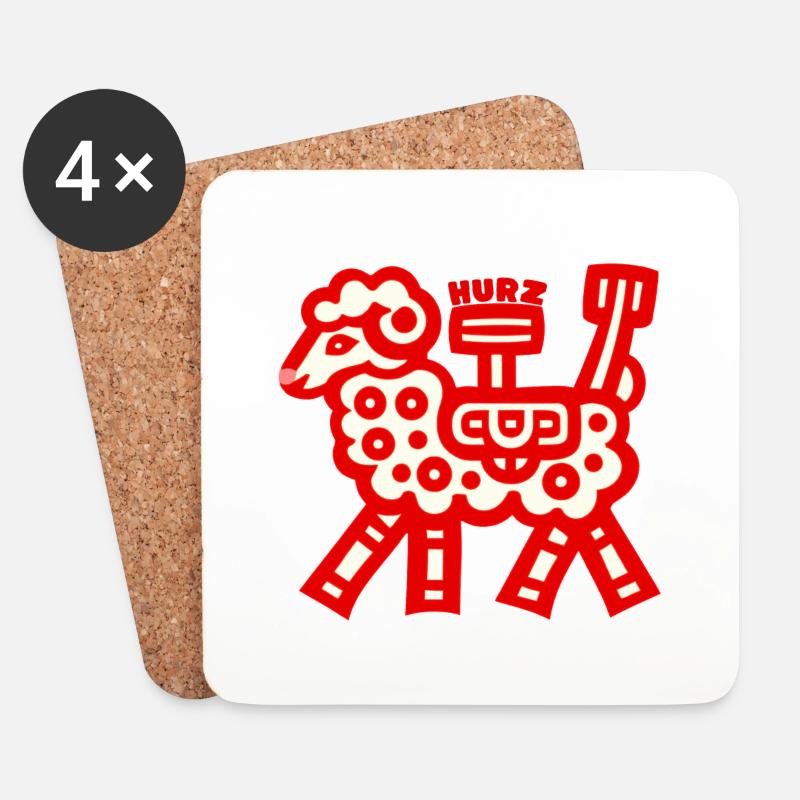 Hurz! - Untersetzer (4er-Set) - Weiß